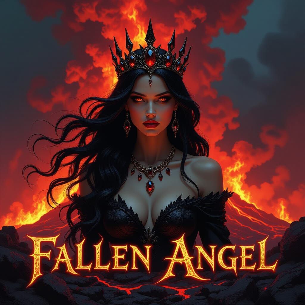 Goddess of the Volcano in Dark Fantasy Style