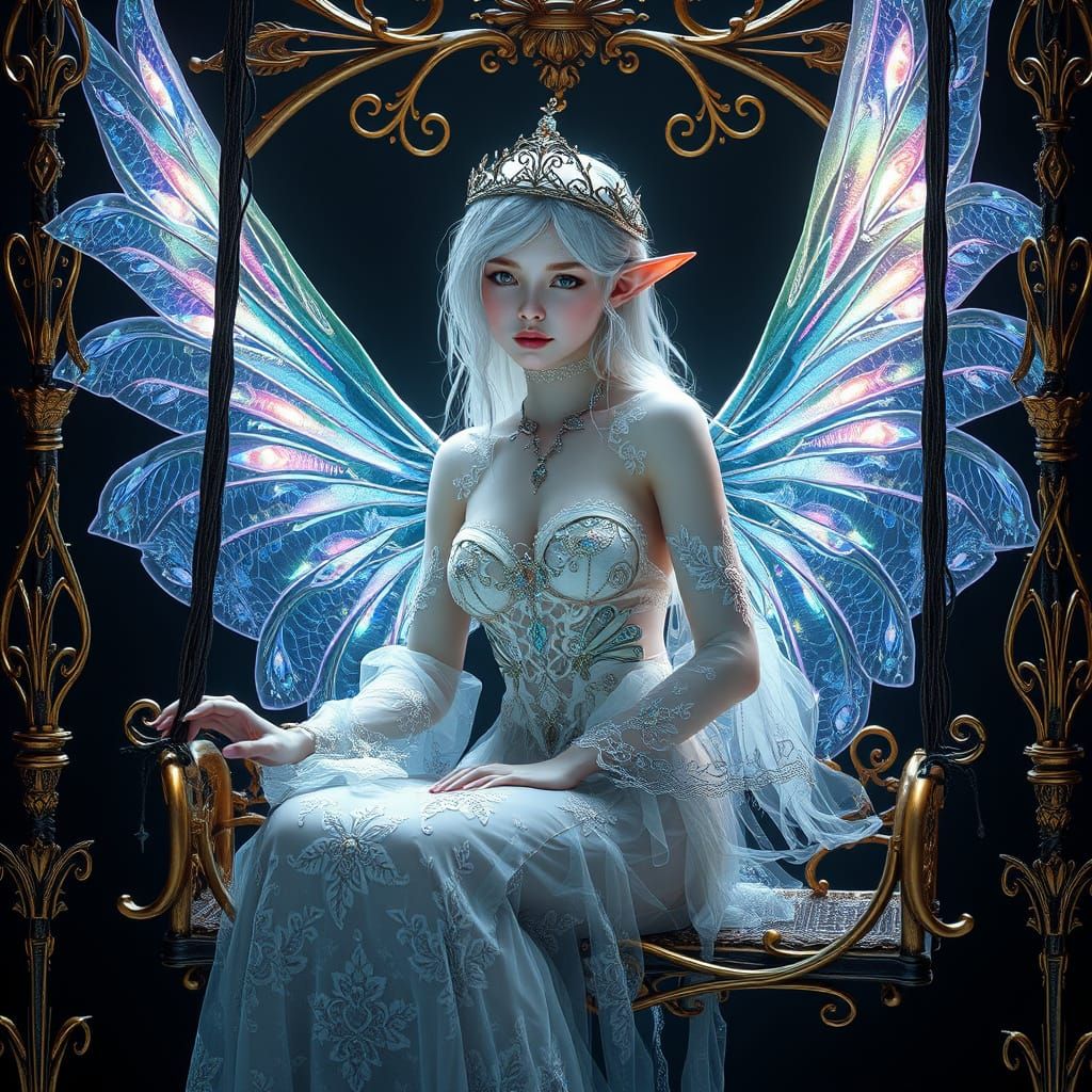 Ethereal Fairy in Gothic Swing, Fantasy Art in Dreamlike Atm...