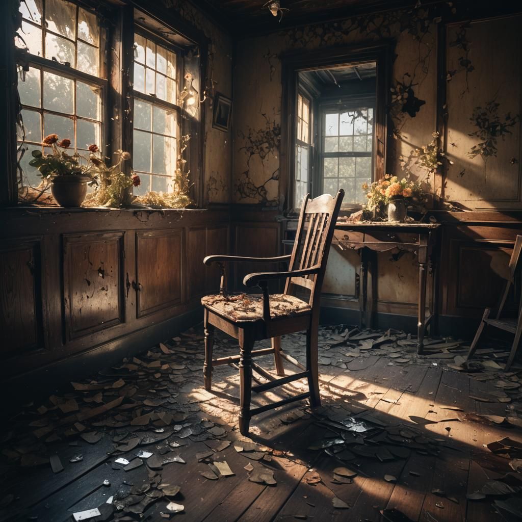 Eerie Abandoned House Interior in Unreal Engine 5 Style