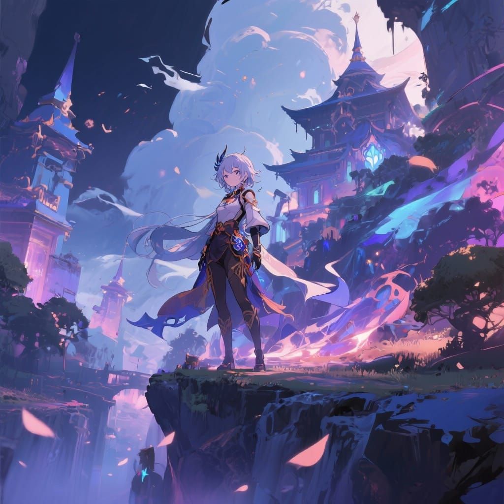 Detailed 3D Anime Concept Art with Dynamic Lighting