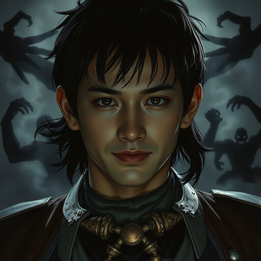 Jin-Woo's Confident Smile in Dramatic Low-Key Lighting