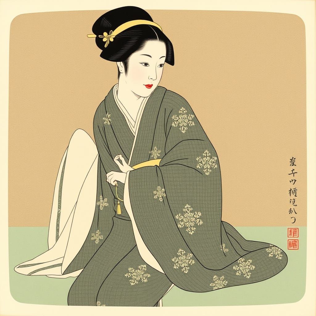 Uemura Shoen Style Portrait of an Ideal Woman