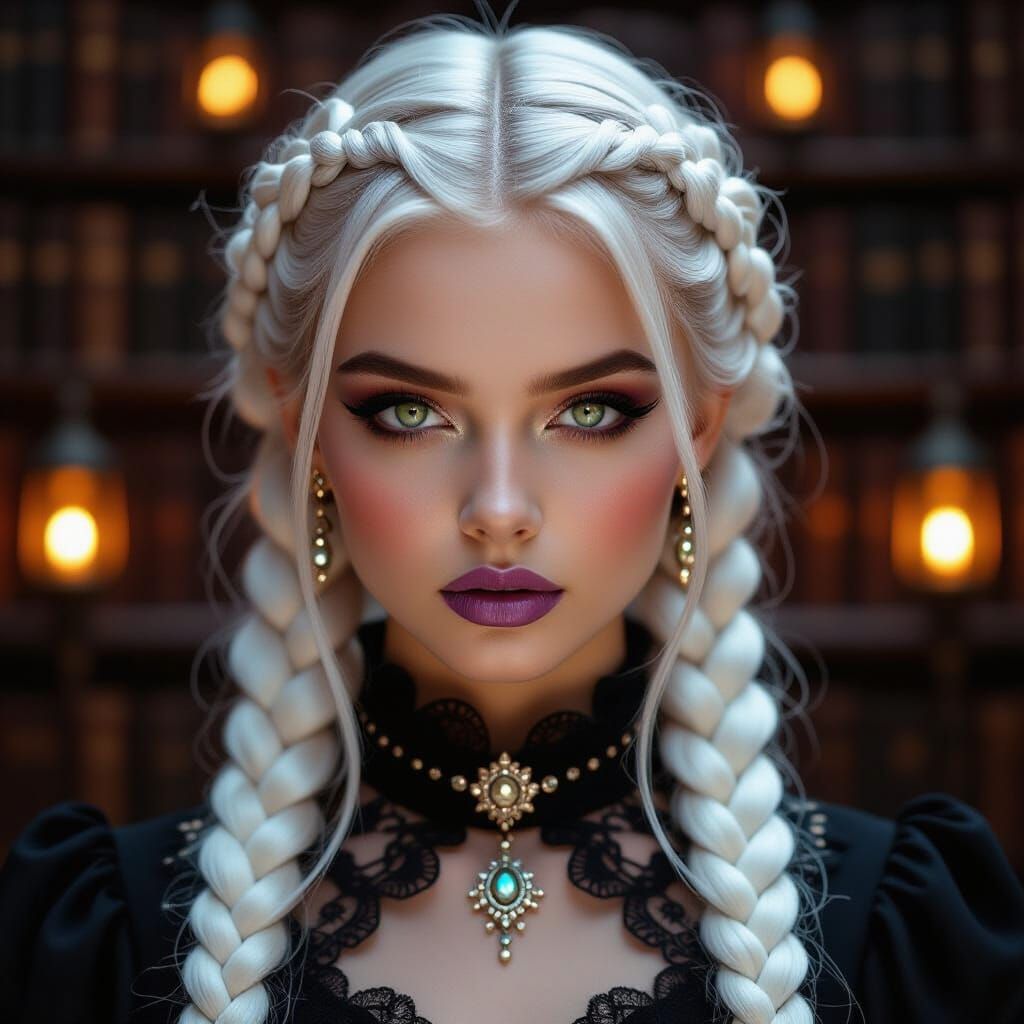 A dramatic, moody portrait photograph showcases "A striking ...