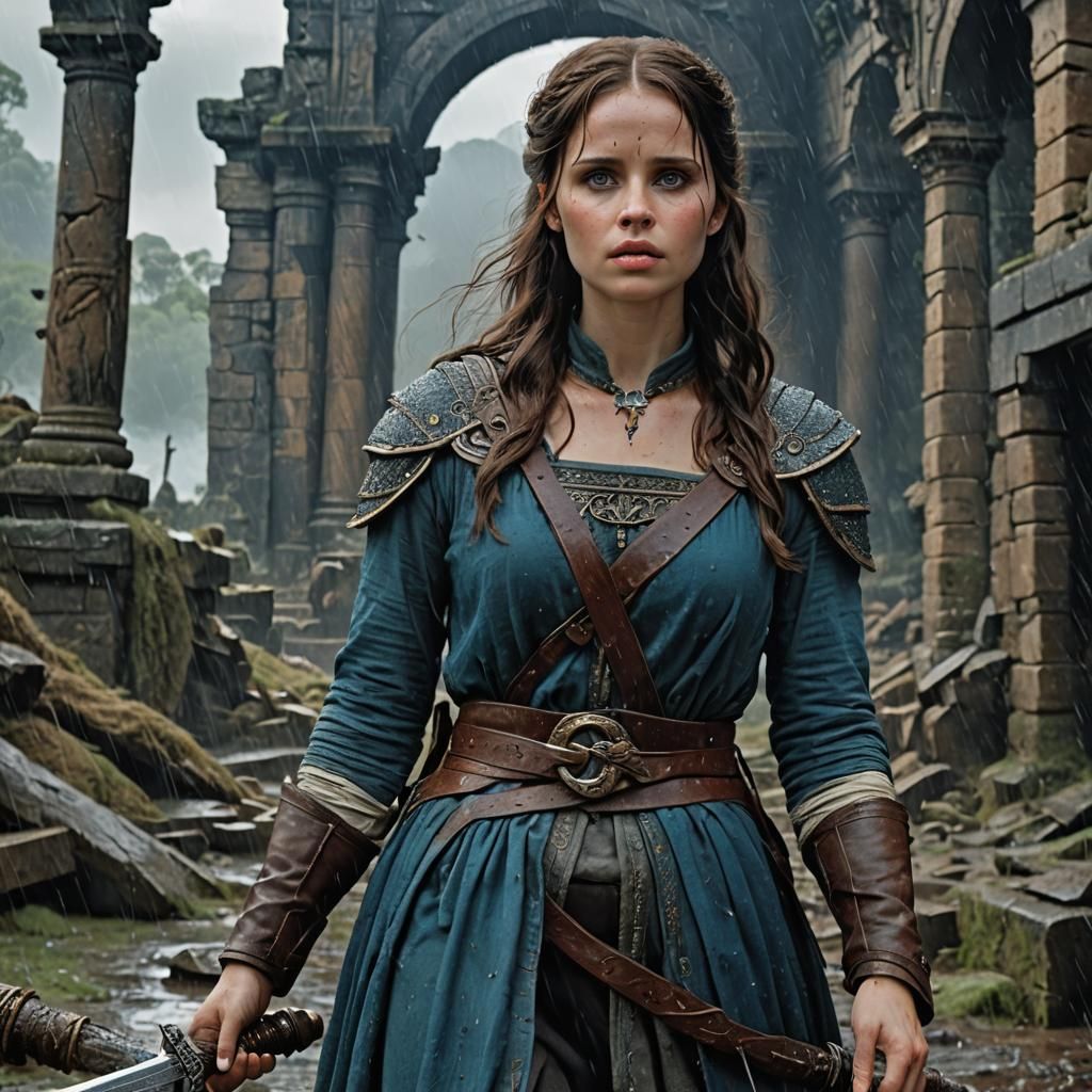 Felicity Jones as Druid Priestess in Ruins