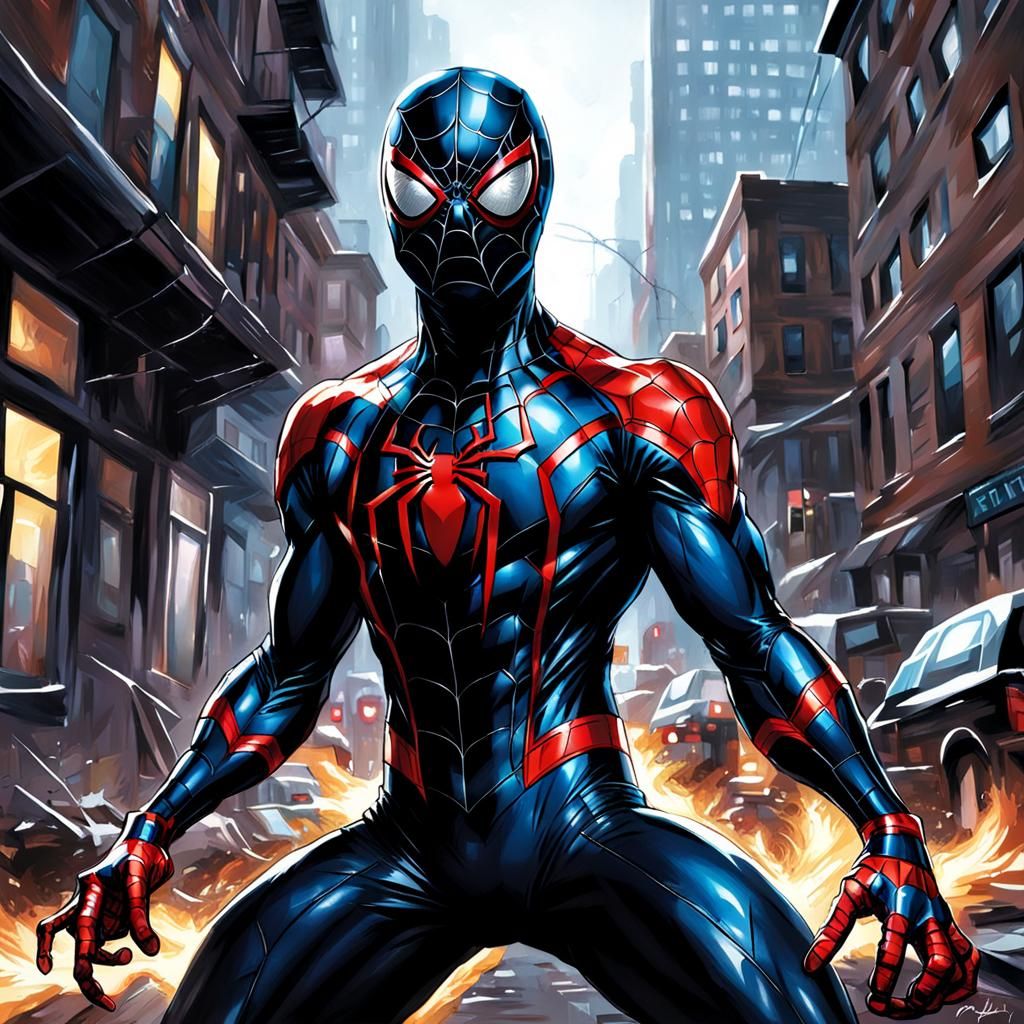 Spider-Man's New Blue Iron Suit