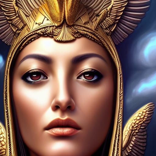 Weeping Isis Portrait in Magical Realism Style