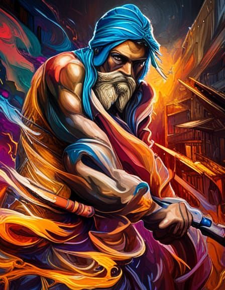 Leonidas of Sparta: Graffiti Art Portrait
