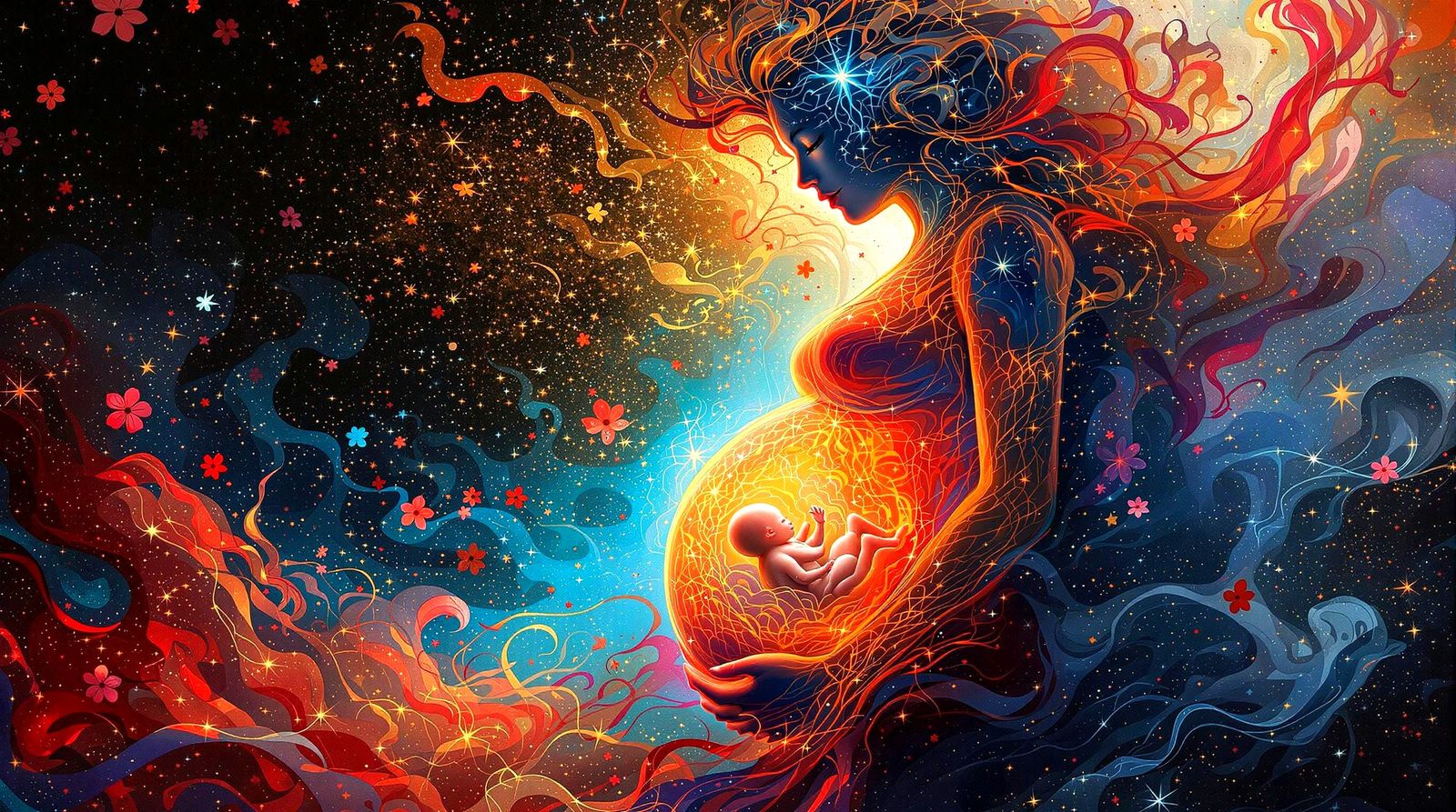 A Pregnant Mother's Inner Turmoil in Vibrant, Surreal Metaph...