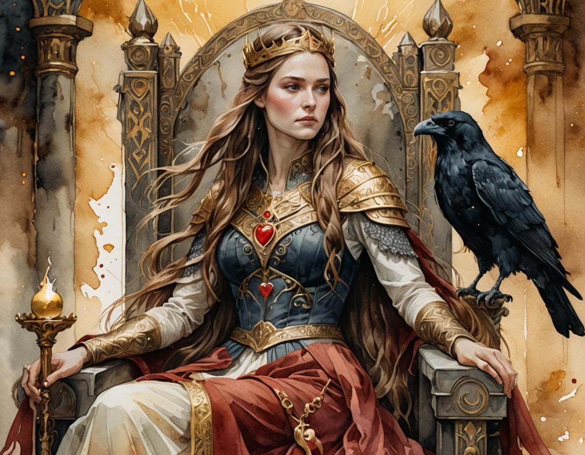 Viking Goddess with Golden Heart and Spindle