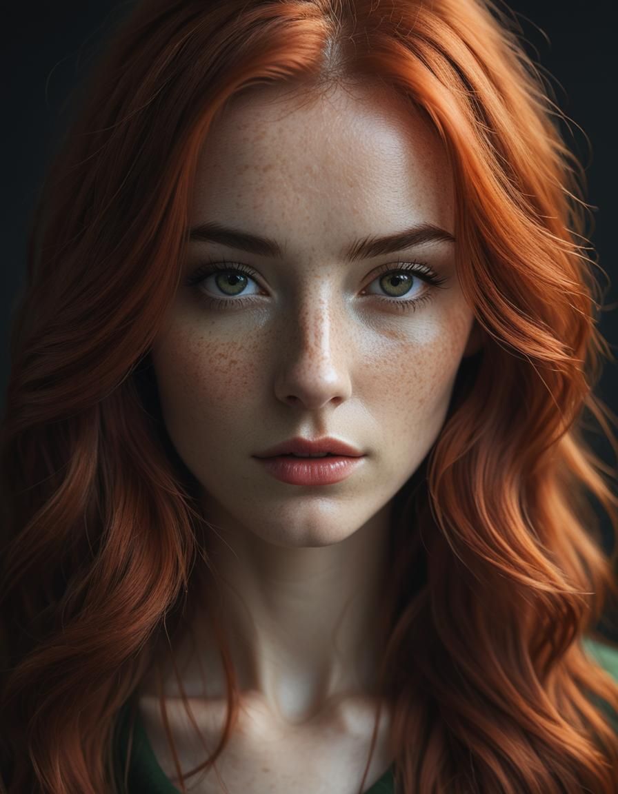 Portrait of an Irish Girl with Red Hair