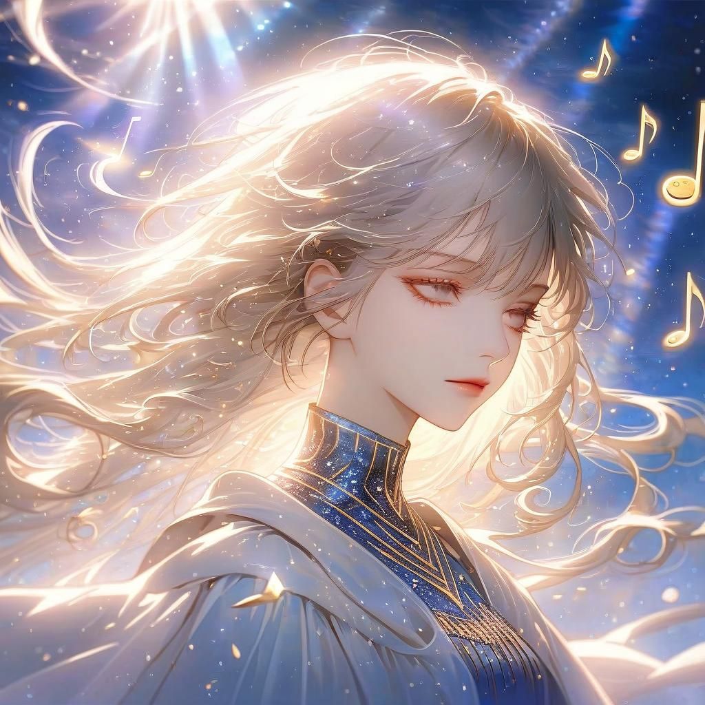 Ethereal Portrait of Girl Listening to Music