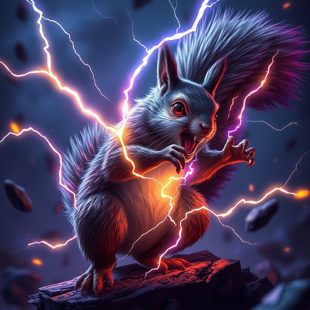 A mischievous squirrel with the power of electricity