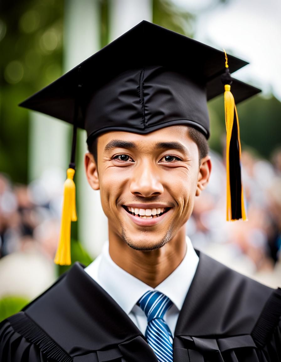 Happy Graduate in Natural Lighting, Professional Photo