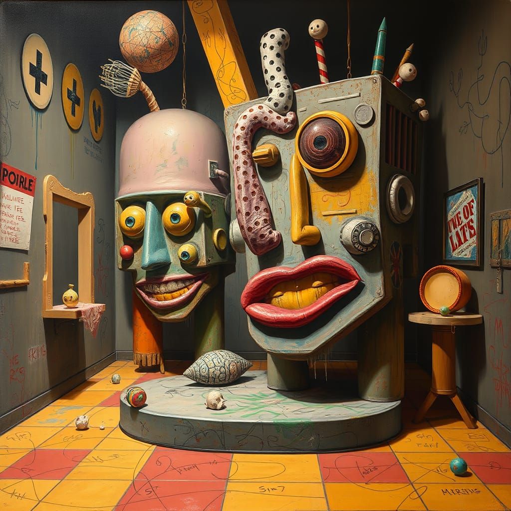 Eerie Sci-Fi Cubist Artwork in Hypermodern Style