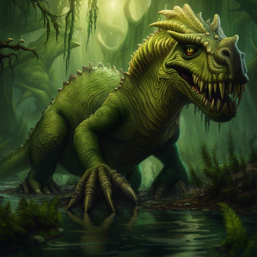 Giant Swamp Monsterosaur in Fantasy Style Art