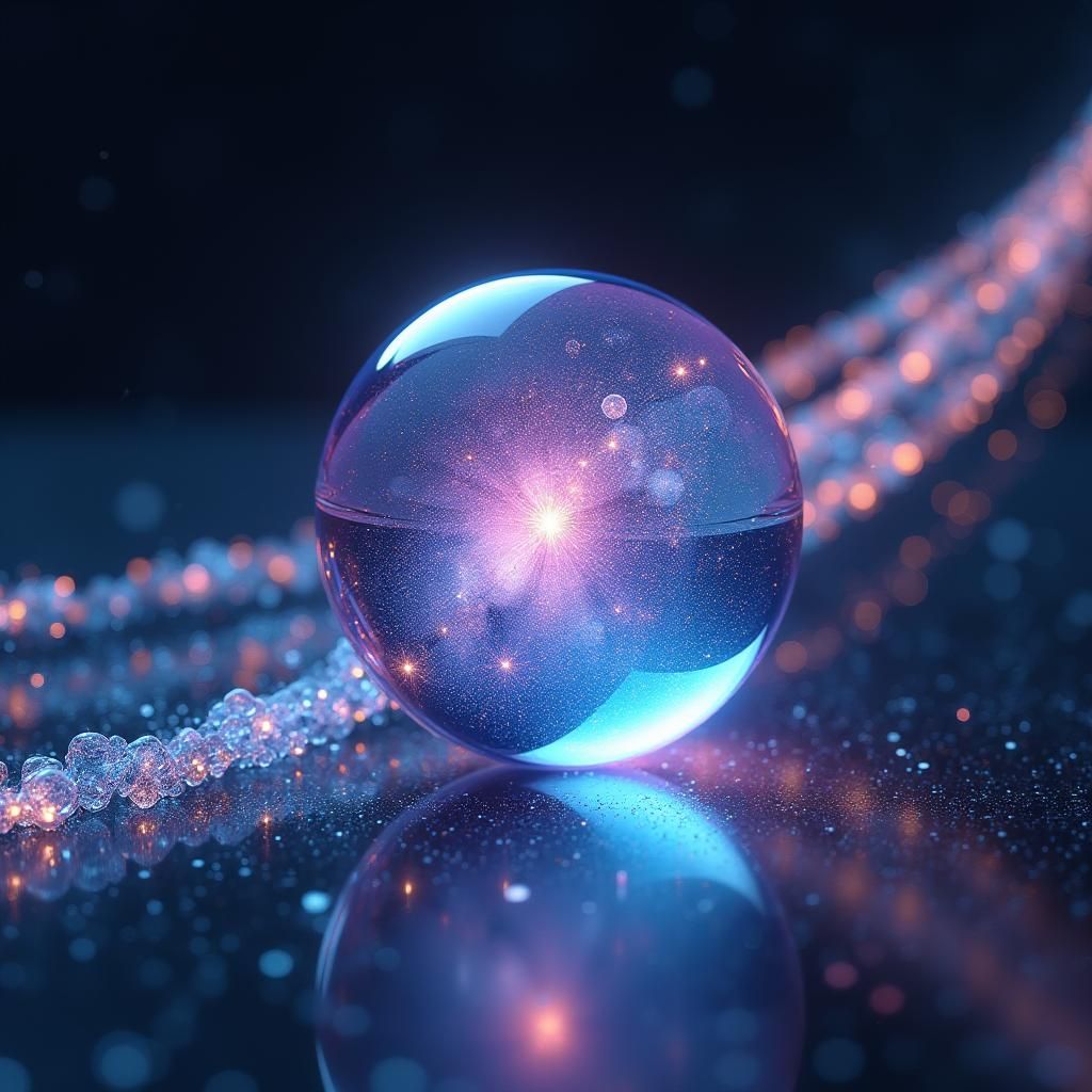 Iridescent Marble Travels at Light Speed in Digital Art