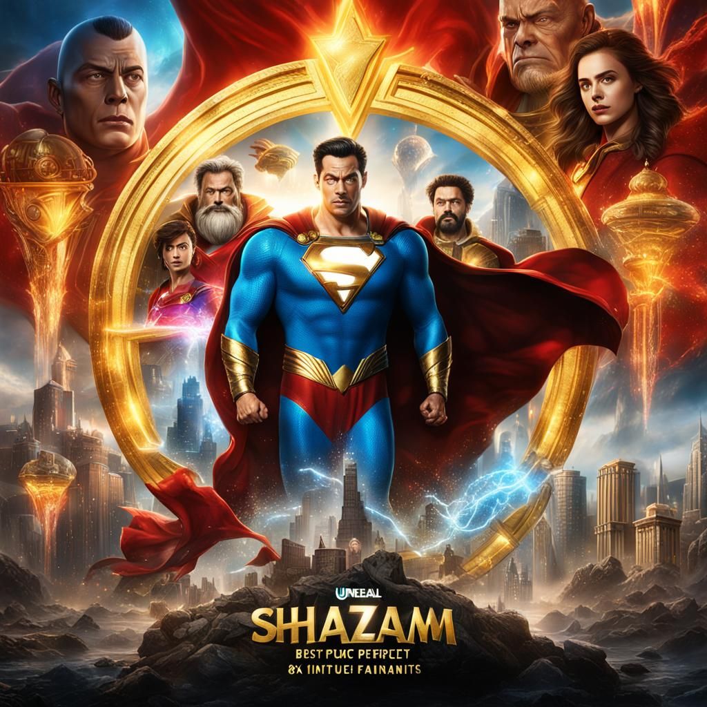 Shazam Movie Poster in Detailed Matte Painting