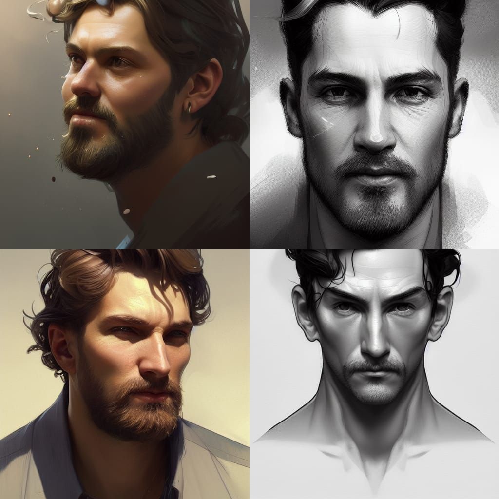 Hyperdetailed Portrait of an Attractive Man