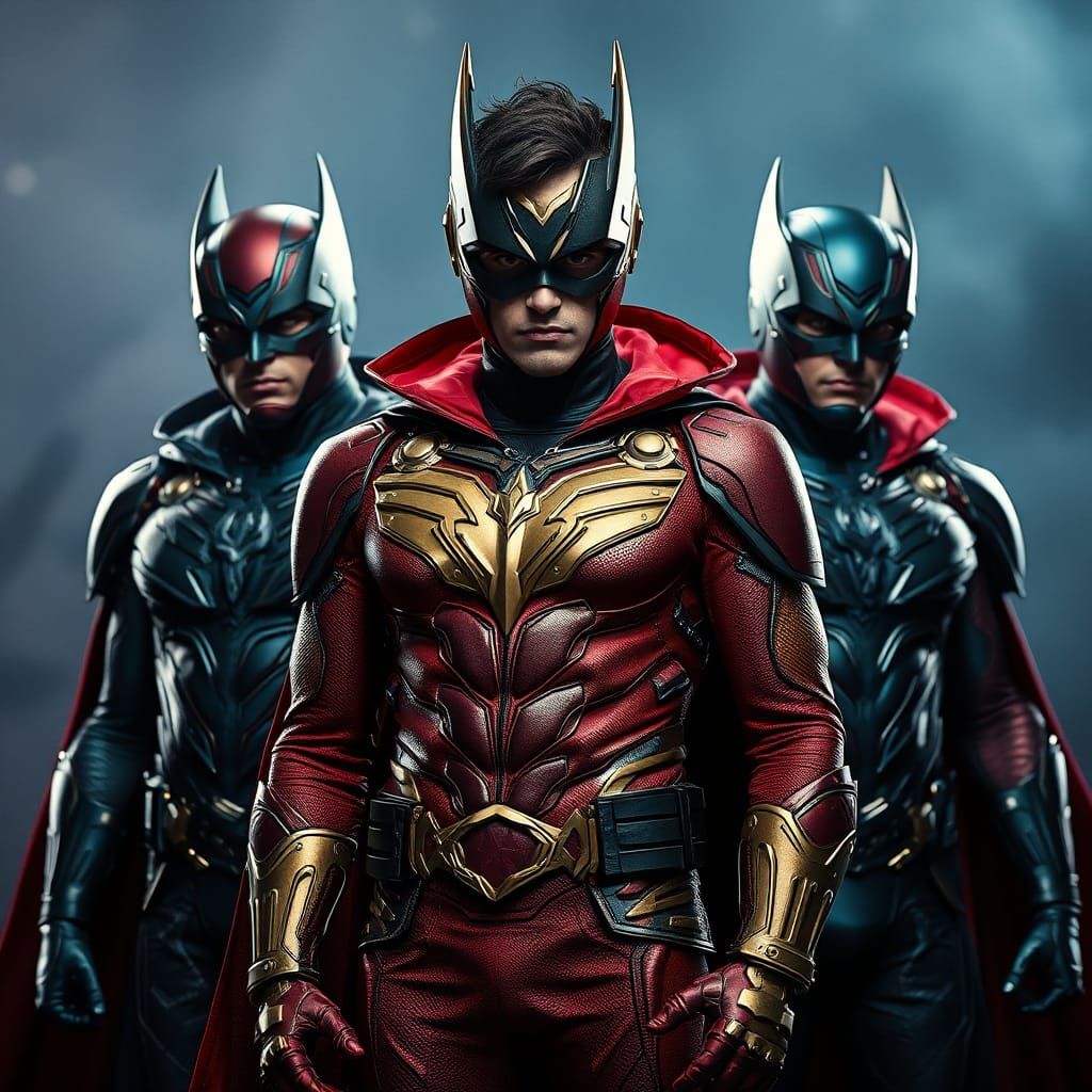 Hyper-Realistic Superhero Team Ready for Action