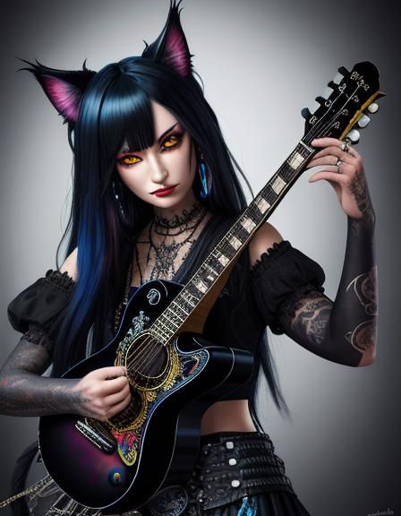 Eight-Armed Cat Rocker in Baroque Gothic Style