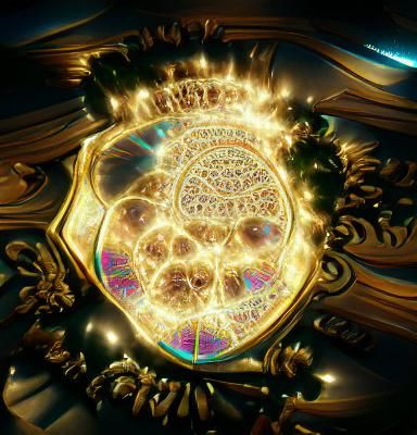 Luminous Fractal Mandala in Art Nouveau Style