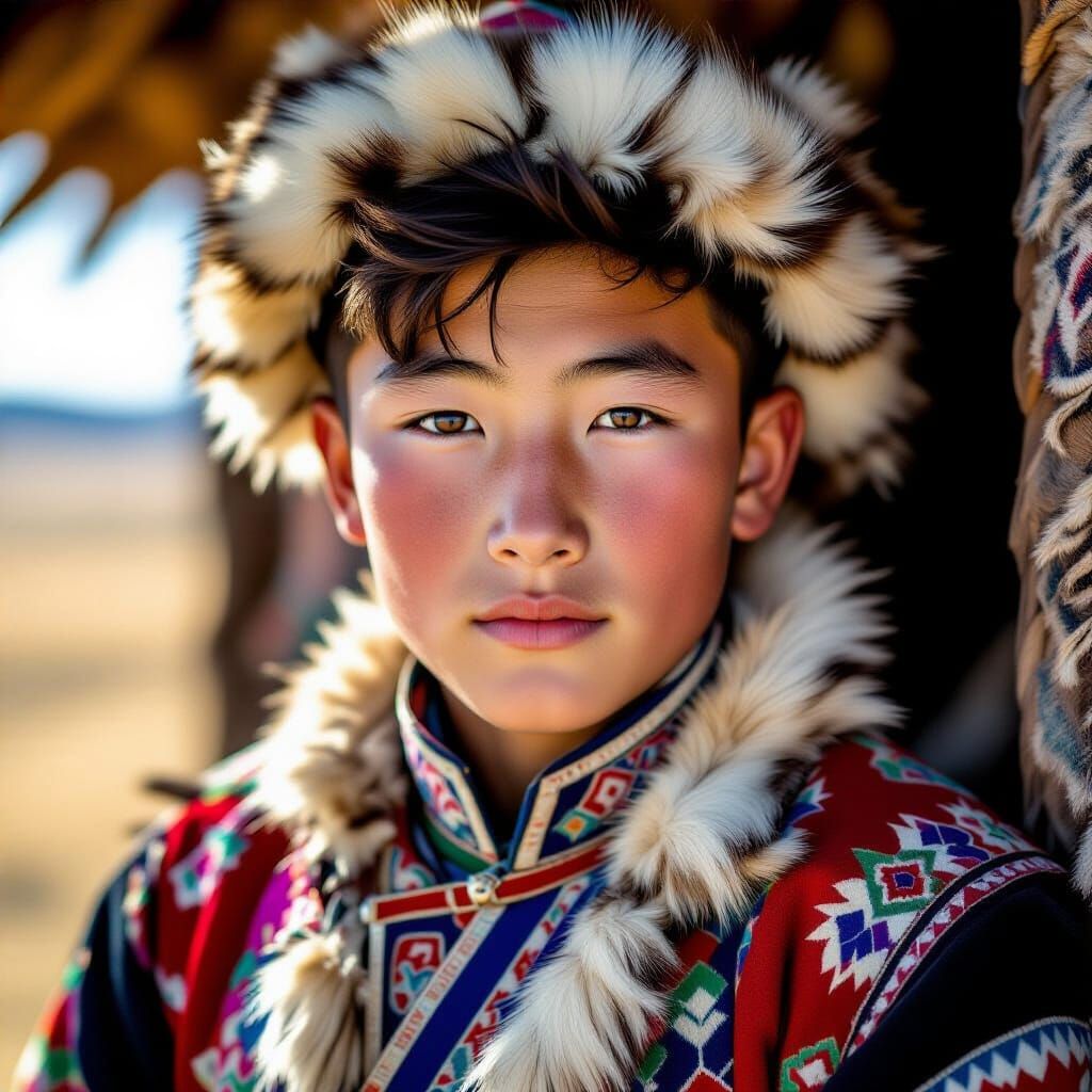Mongolian Youth Portrait in Cinematic Style