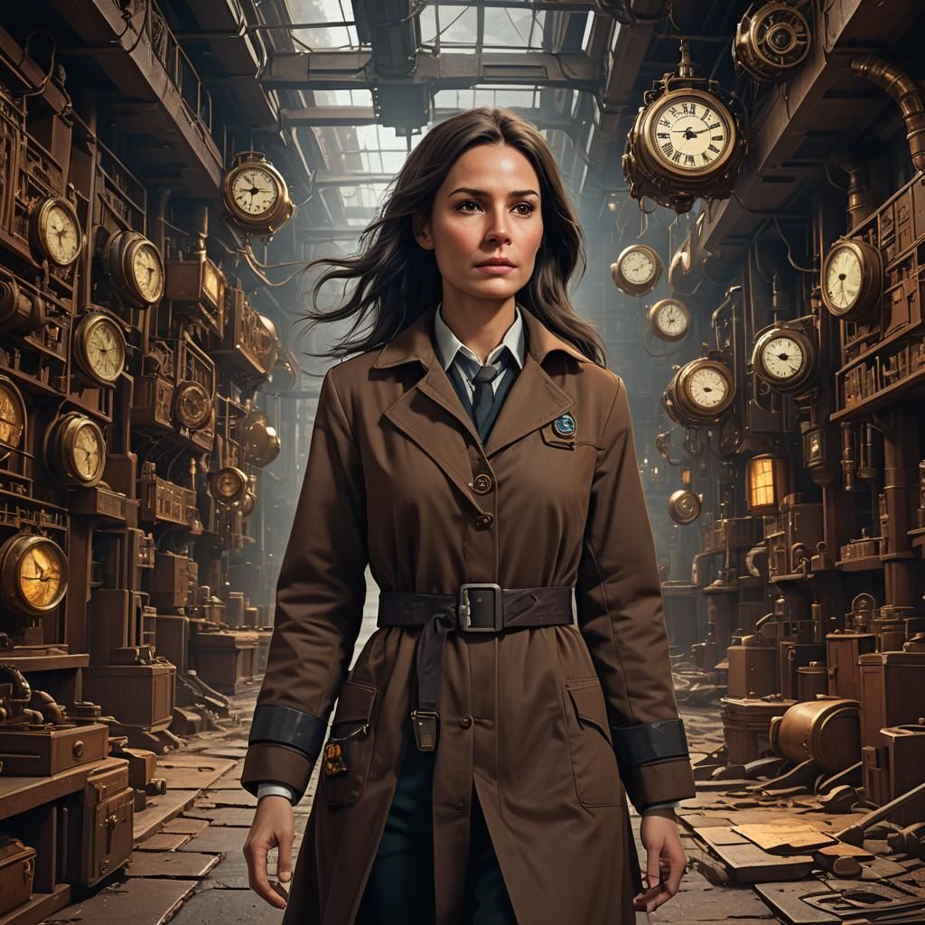 Time Traveler in Brown Lab Coat: Matte Painting