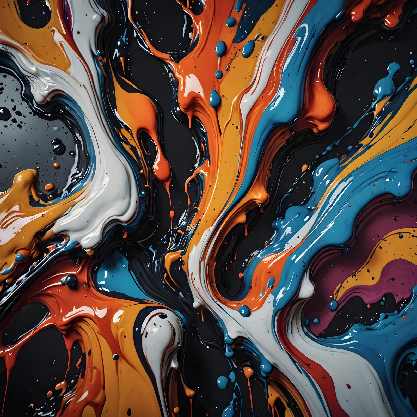 Abstract Marble Ink Drip in Cinematic Lighting
