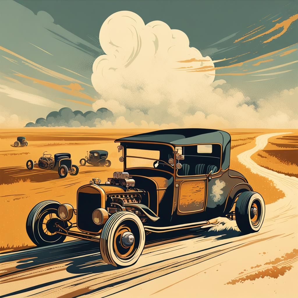 Rat Rod Race: Pop Art Screen Print