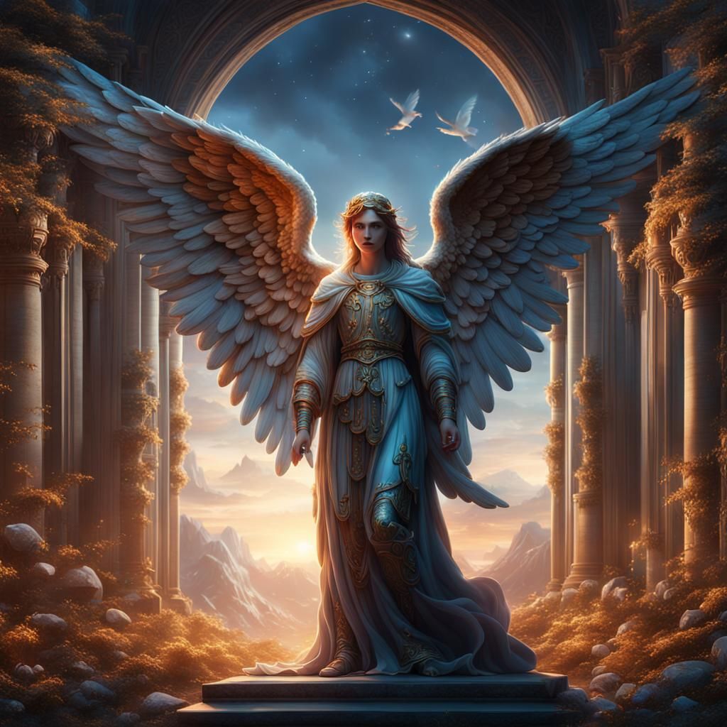Heavenly Angel in Detailed Matte Painting