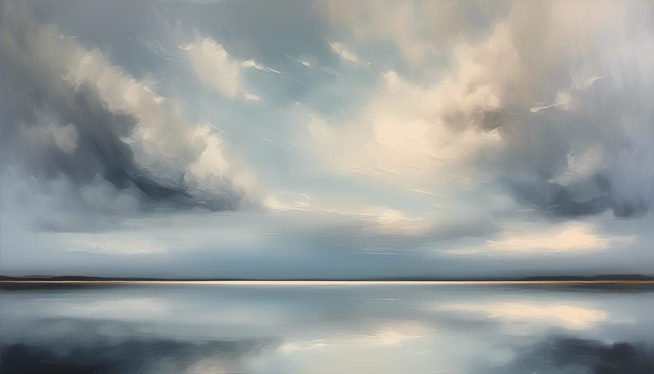 Abstract Water Landscape as Ethereal Oil Painting