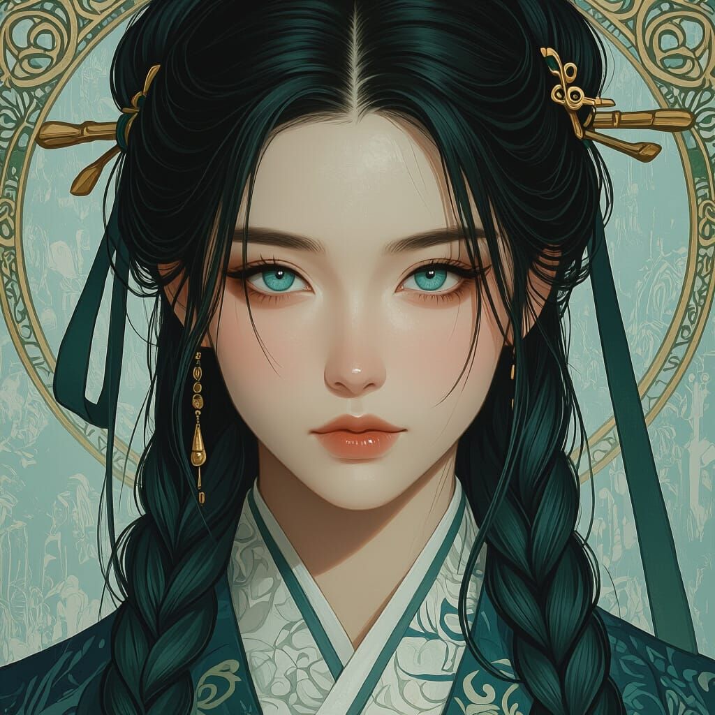 Chinese Consort Portrait in Realistic Art Style