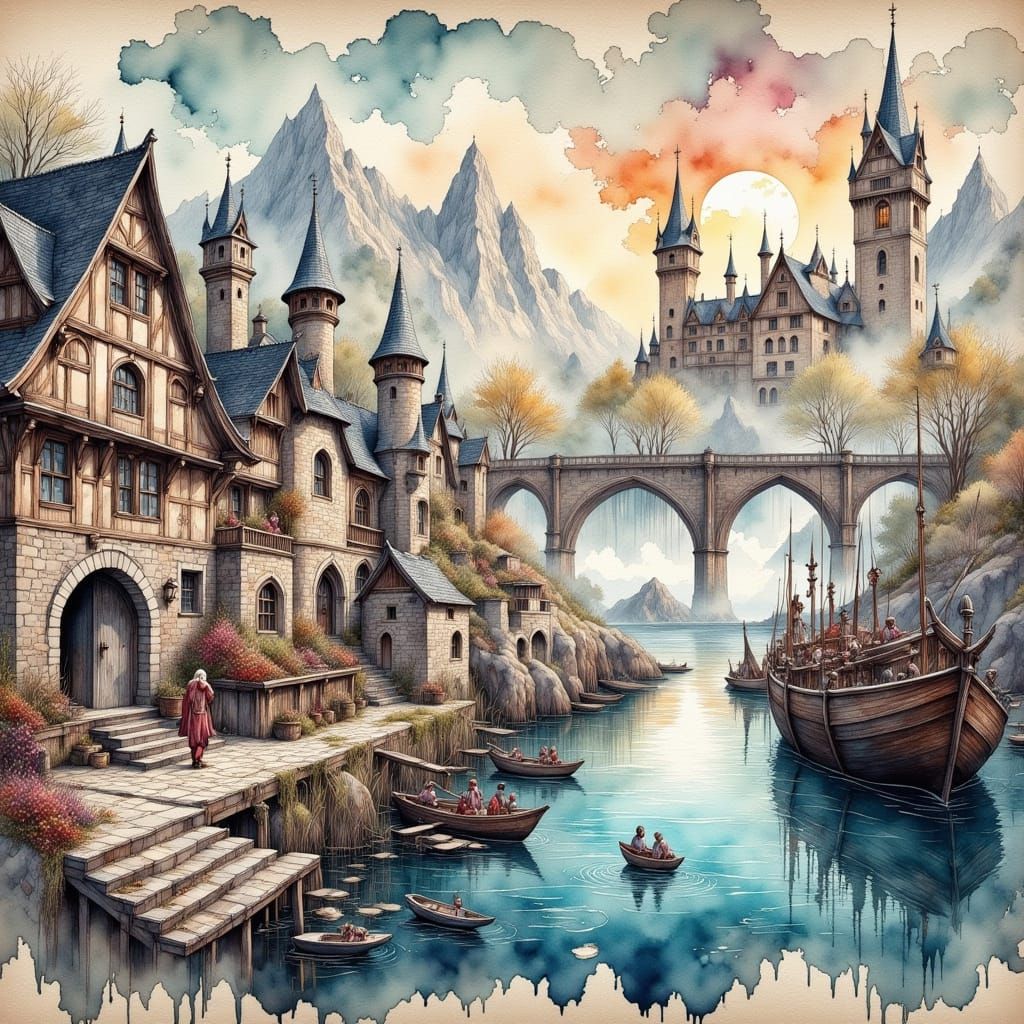 Magical Middle-earth 3D Map on Medieval Table