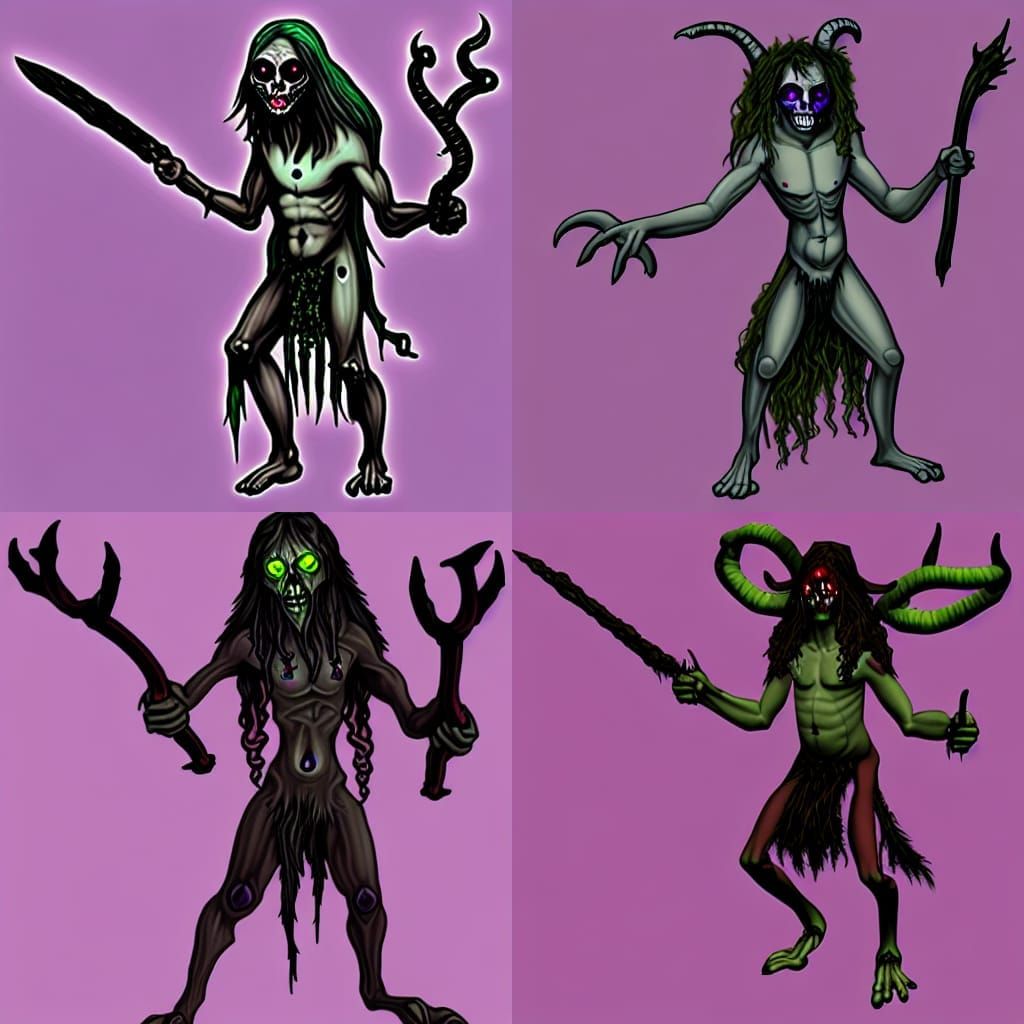 Undead Satyr Warlock in Dark Fantasy Art