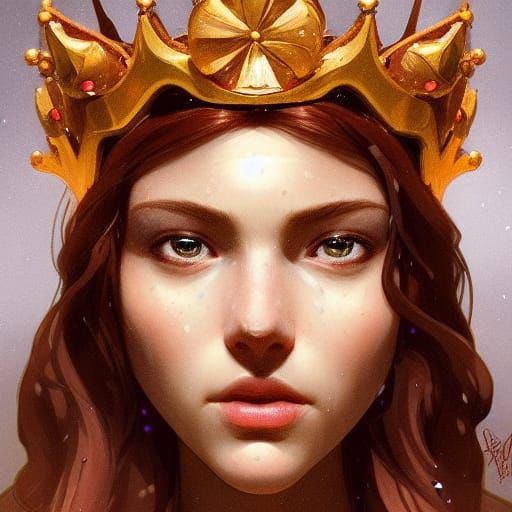 Gingerbread Crown: Hyperdetailed Digital Portrait