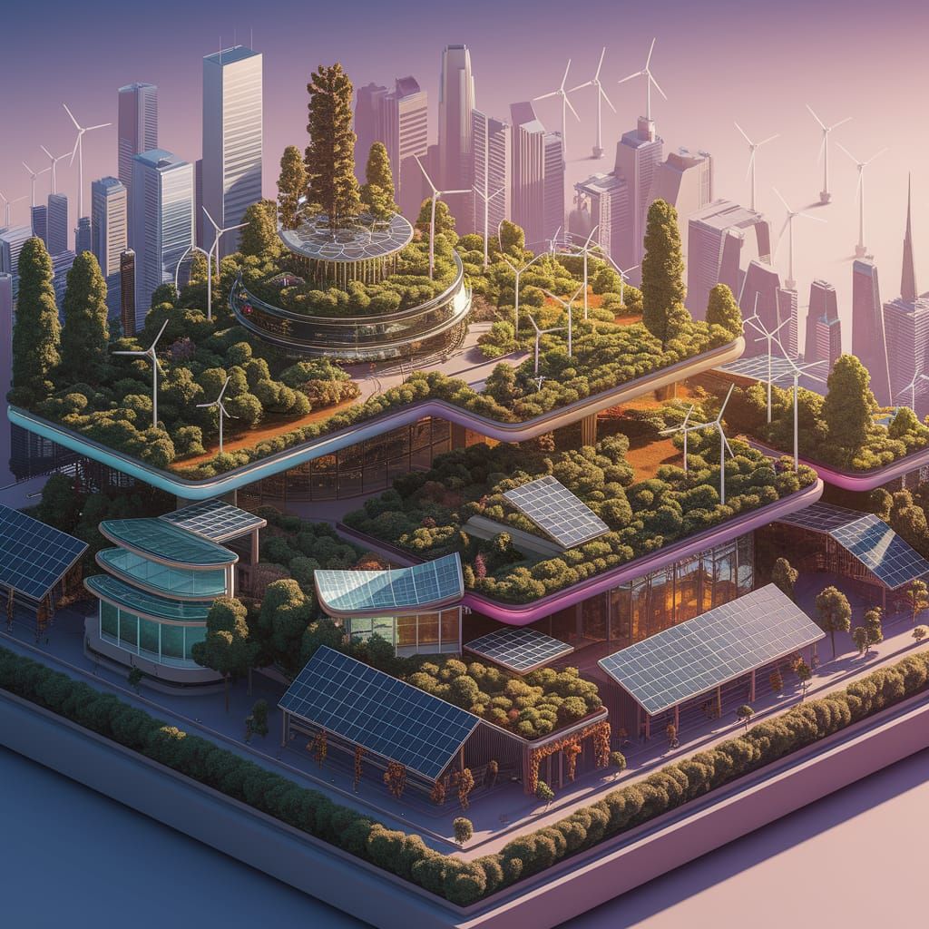 Solarpunk Settlement Diorama O2