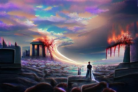 Abstract End of Time: Minimalist Depiction