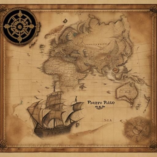 Classic Pirate Map to Buried Treasure