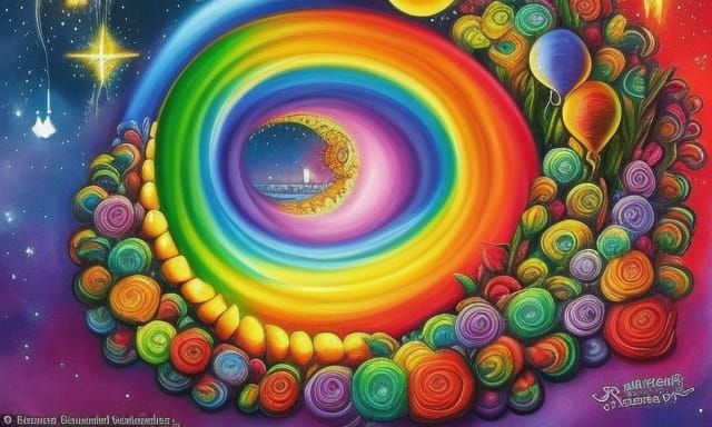Fantasy Rainbow Art: A Whimsical Masterpiece