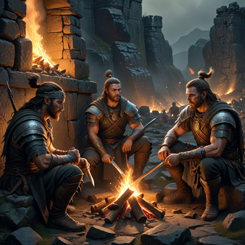 Celtic Warriors Gather at Hillfort Camp