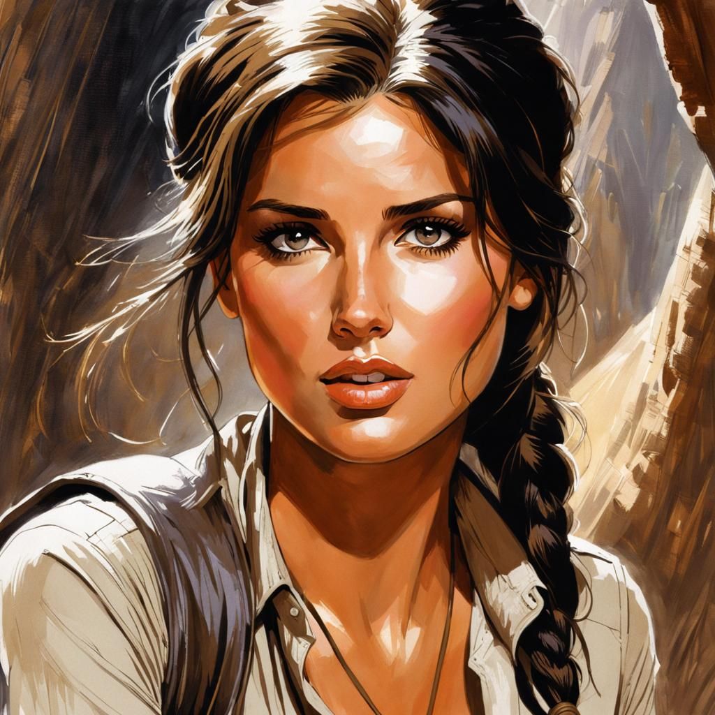 Lara Croft Steals Idol: Splash Art Portrait