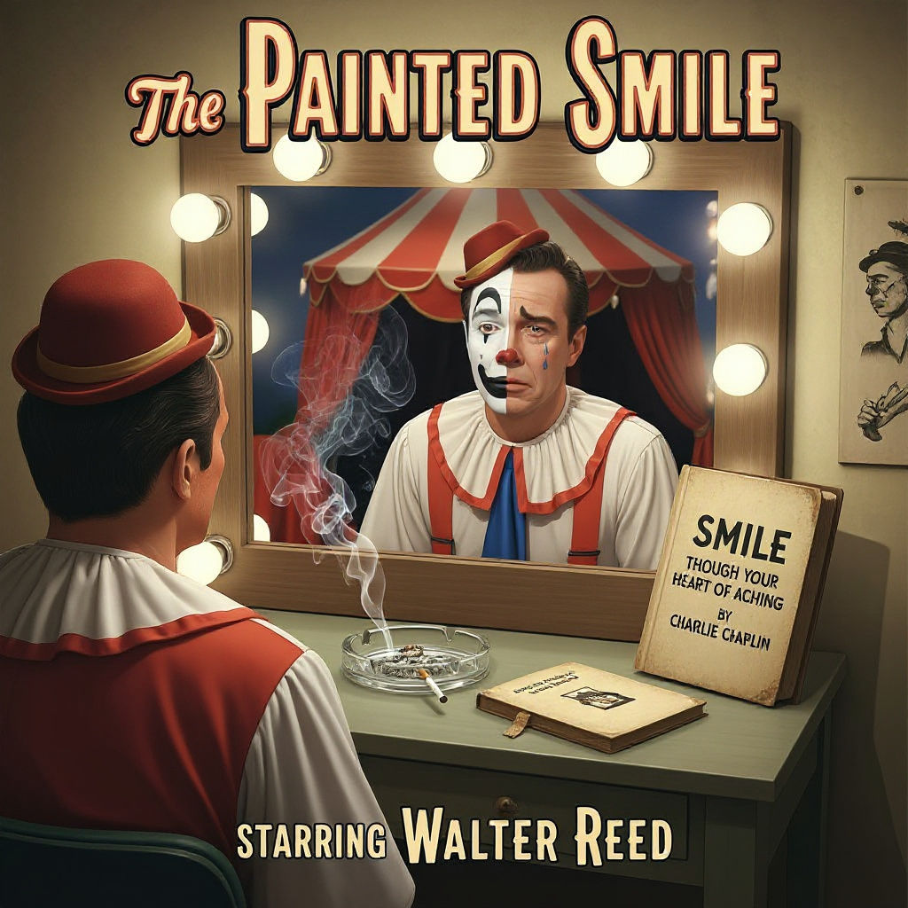 Vintage Film Poster of a Sad Clown