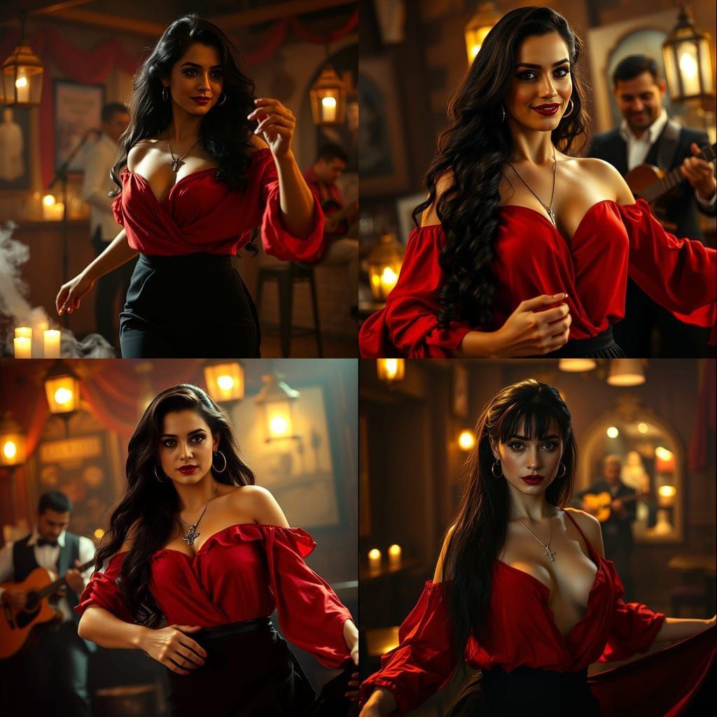 Flamenco Dancer Rosa: Passionate Fire in Mexican City