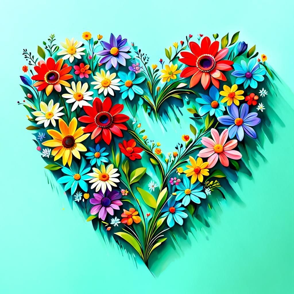 Floral Heart with "Gracias" Message