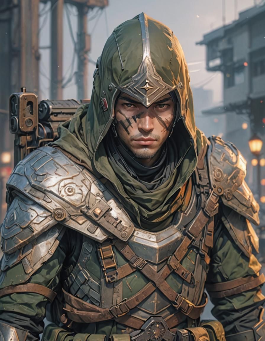 Anime Soldier in Detailed 3D Aesthetic