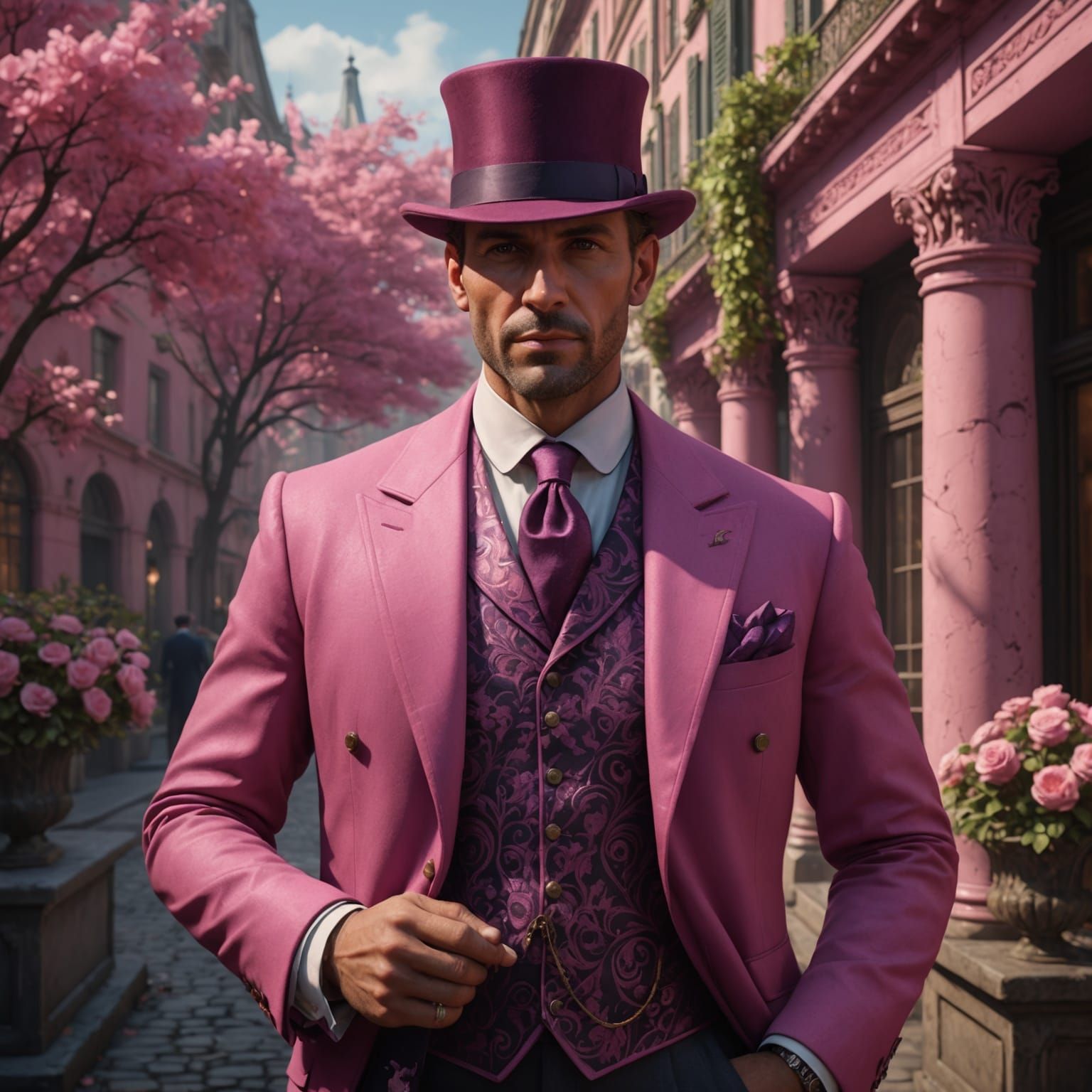 Fantastical Portrait of a Gentleman in Pink