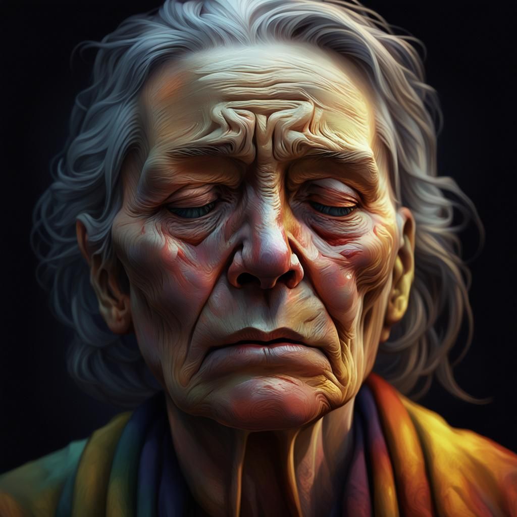 Sad Woman Crying: Hyper-Realistic Concept Art Portrait