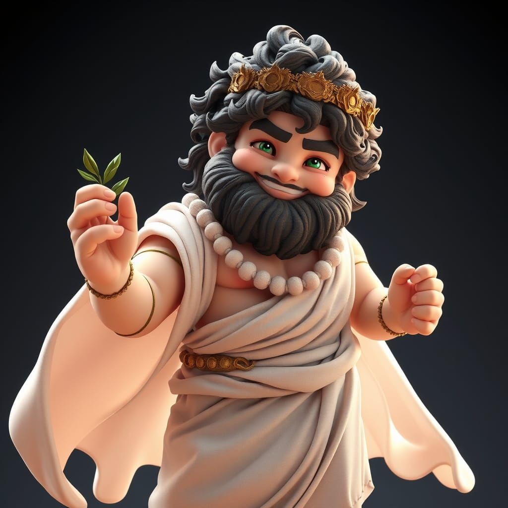 Sturdy Giant of Greek Mythology in Vibrant Anime Style