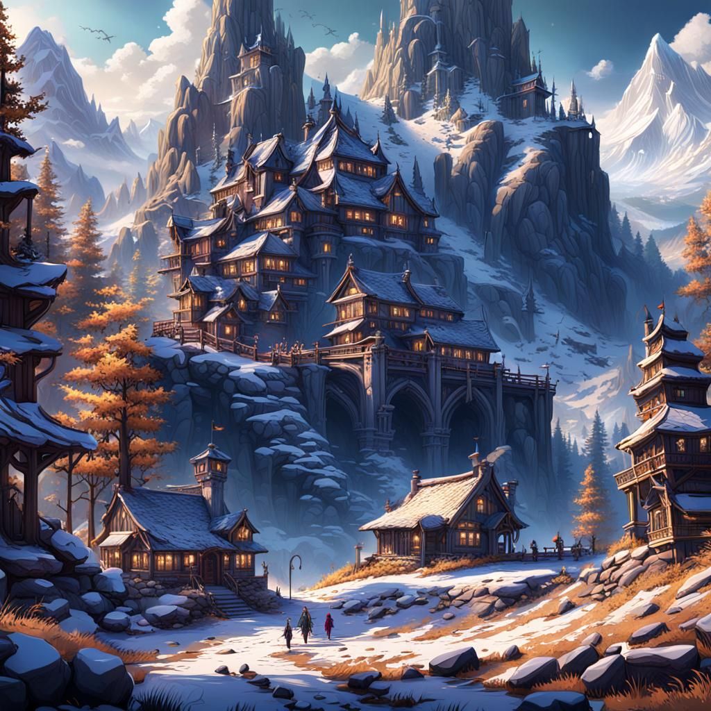 Fantastical Mountain Landscape in Deep Color