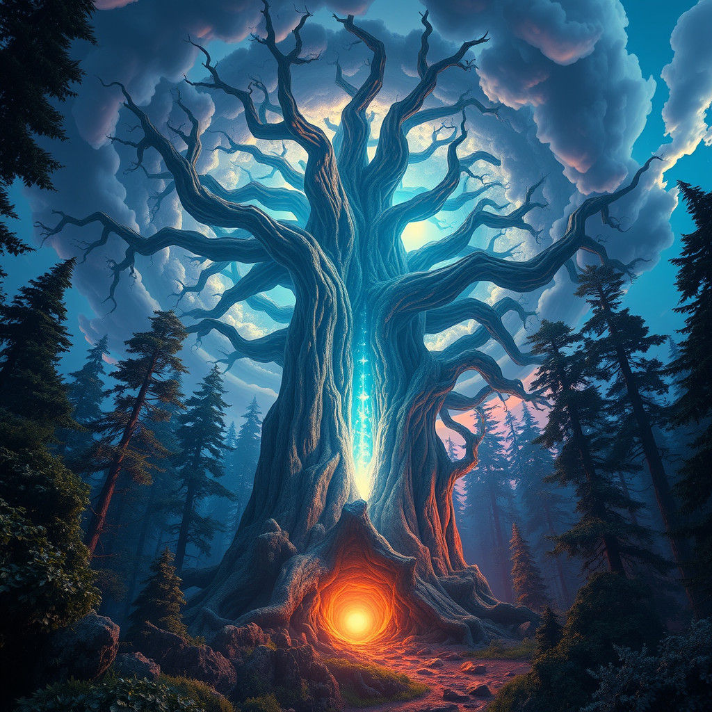Mystical Tree Portal to Earth's Core